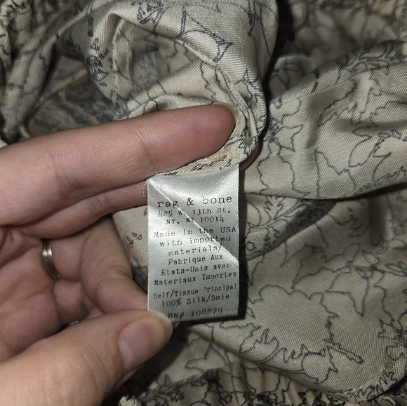 Rag & Bone White Printed Silk Holten Shorts - Picture 6 of 9